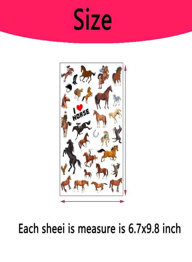 PIBIPAID 670+ Pcs Horse Paper Stickers,Derby Day Horse Race Party Favors Supplies Lovers Decorations Goodie Bag Stuffers Prize Labels(24 Sheets) - Image 2